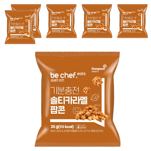 비셰프 이츠 기분충전 솔티카라멜 팝콘, 25g, 6개 25g × 6개, 25g × 6개 섬네일