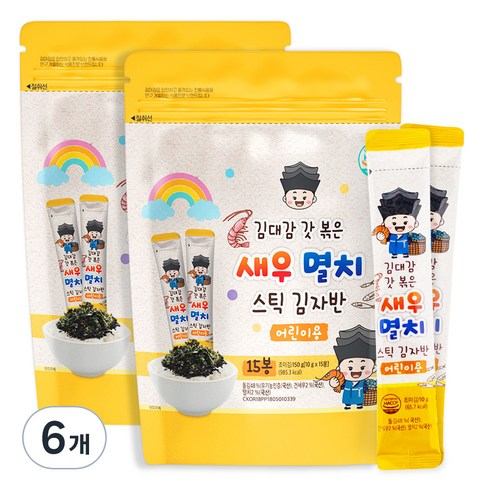김대감 어린이용 새우멸치 스틱김자반, 10g, 6개