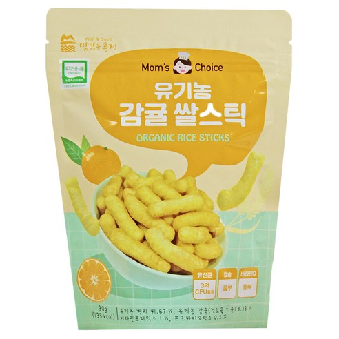 맛있는풍경 유기농 쌀스틱, 감귤, 30g, 1개