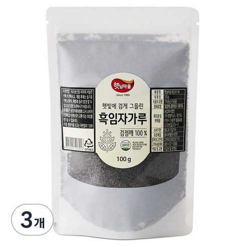 햇님마을 햇빛에 검게 그을린 흑임자 가루, 100g, 3개