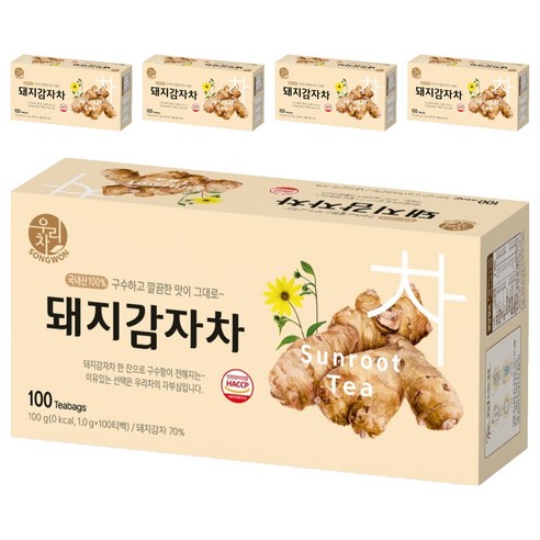 우리차 돼지감자차, 1g, 100개입, 5개