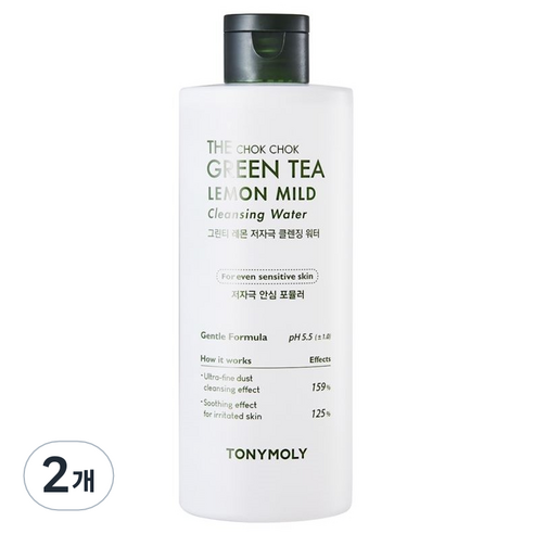 토니모리 더 촉촉 그린티 레몬 저자극 클렌징 워터, 300ml, 2개