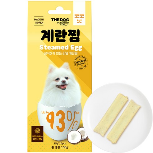 더독 강아지 계란찜 스틱 10p, 코코넛, 150g, 1개