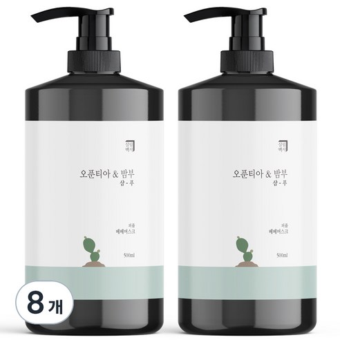 살림백서 오푼티아 앤 밤부 퍼퓸 샴푸 베베머스크, 500ml, 8개