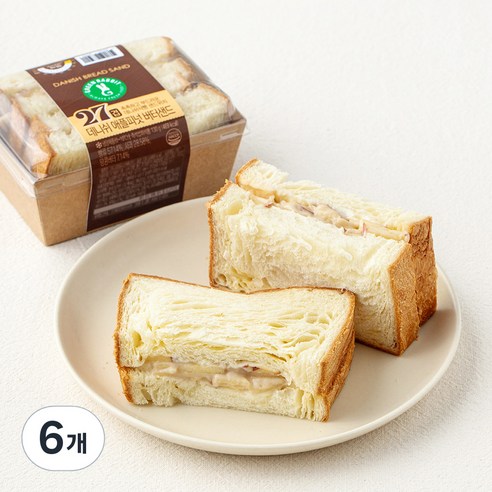 그린래빗 데니쉬 애플피넛 버터샌드, 130g, 6개