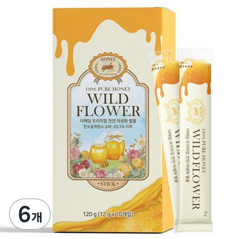 더해담 프리미엄 야생화 벌꿀스틱 10개입, 120g, 6개