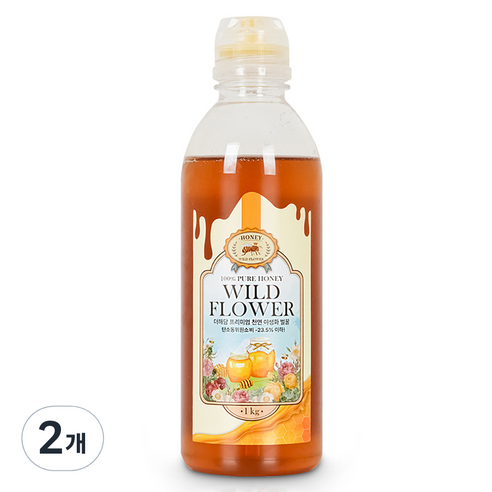 더해담 프리미엄 야생화 토종벌꿀, 1kg, 2개