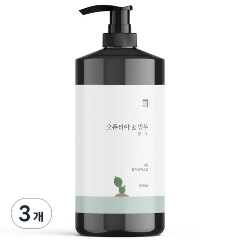 살림백서 오푼티아 앤 밤부 퍼퓸 샴푸 화이트머스크, 1000ml, 3개