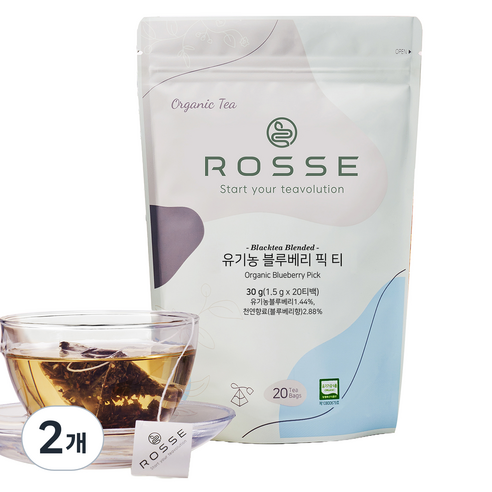 로쎄 유기농 블루베리 픽 티, 1.5g, 2개, 20개입