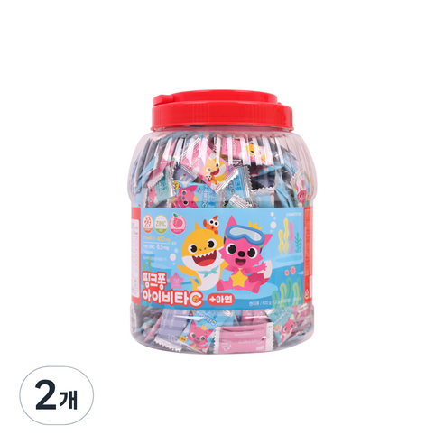 태양생활건강 핑크퐁 아기상어 아이비타C + 아연, 2개, 500정