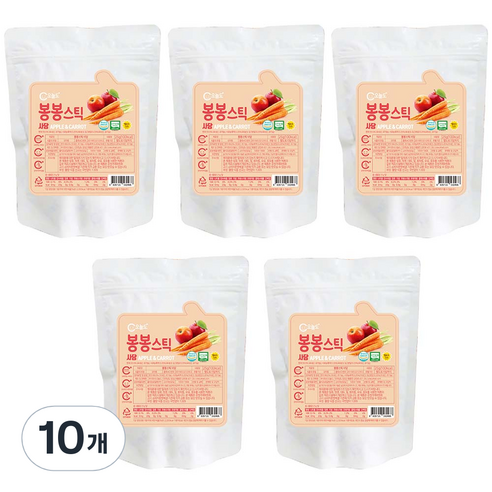 오늘도 유기농 쌀과자 봉봉스틱, 사과당근, 25g, 10개