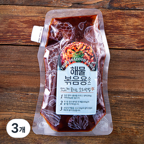 주비푸드 해물볶음용 소스, 500g, 3개