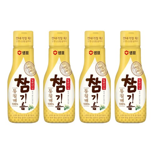 샘표 일편단심 통참깨 참기름, 200ml, 4개