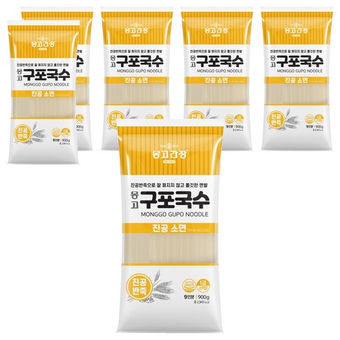 몽고식품 구포국수 진공소면, 900g, 6개