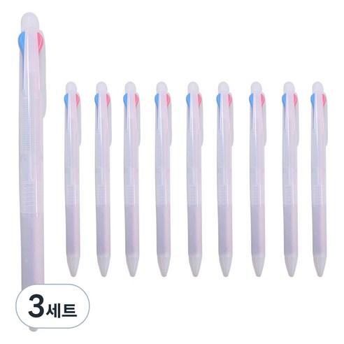 문구담 삼색펜 10p, 검정 + 파랑 + 빨강(삼색펜), 3세트