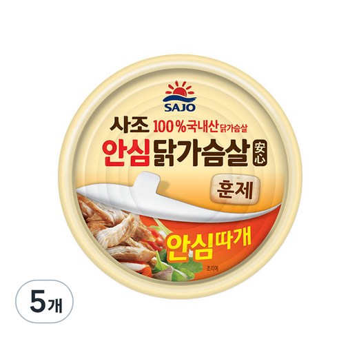 안심 훈제 닭가슴살, 90g, 5개