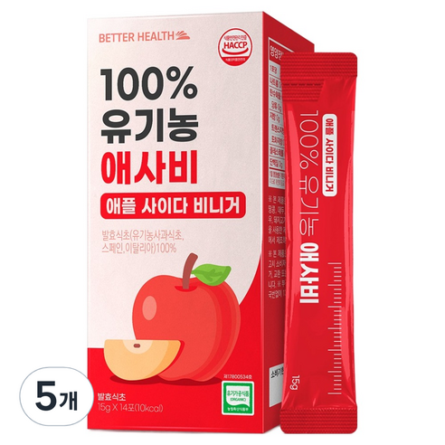 더존건강 NFC착즙 유기농 애사비 스틱 14p, 5개, 210ml