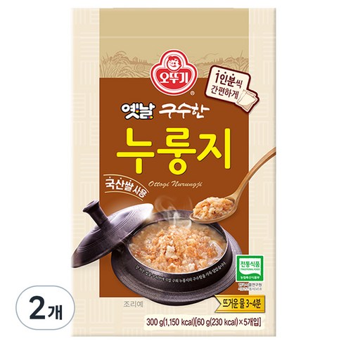 오뚜기 누룽지 (60GX5), 2개, 300g