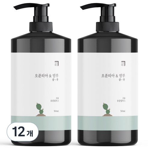 살림백서 오푼티아 앤 밤부 퍼퓸 샴푸 유칼립투스향, 500ml, 12개