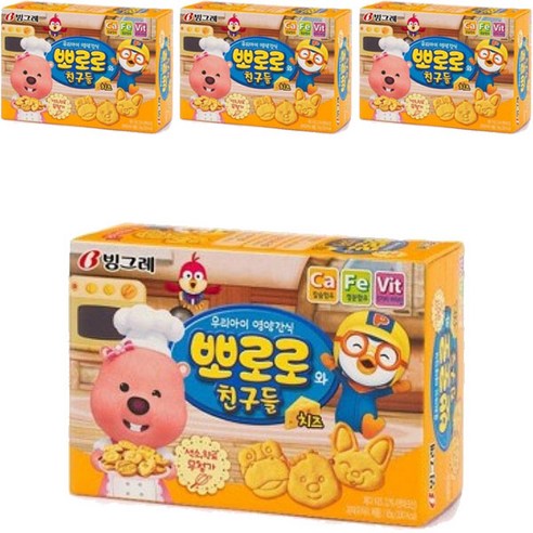 빙그레 뽀로로와친구들 치즈맛 크레커, 65g, 4개