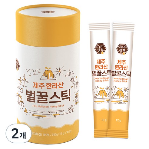 꿀타민 청정 제주 야생화 벌꿀스틱 7호, 360g, 2개