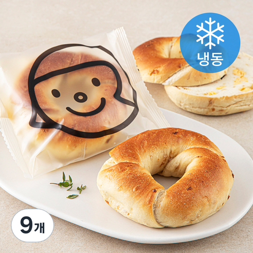 훕훕베이글 어니언치즈 베이글 (냉동), 120g, 9개