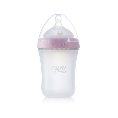 티지엠 실리콘 유꼭지젖병 260ml 인디언핑크 젖꼭지 포함, 2단계(4~6개월)
