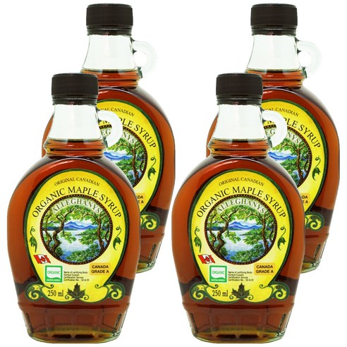 알레가니 유기농 메이플시럽, 250ml, 4개