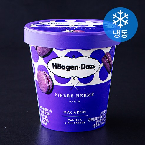 하겐다즈 마카롱 바닐라 & 블루베리 아이스크림 (냉동), 403ml, 1개