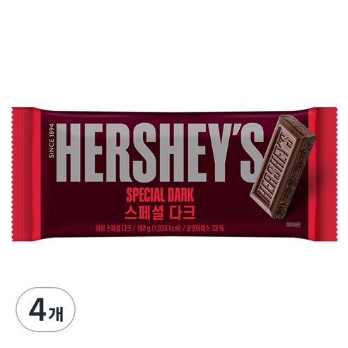 허쉬 스페셜 다크 초콜릿, 192g, 4개