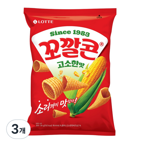 꼬깔콘 고소한맛, 134g, 3개
