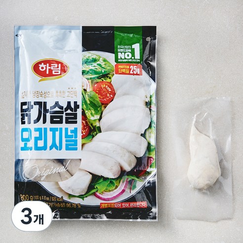 하림 닭가슴살 오리지널 8개입, 800g, 3개