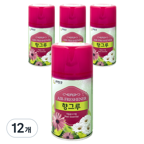 리빙굿 향그루 실내용 방향제 자동분사기 포푸리향 본품, 280ml, 12개