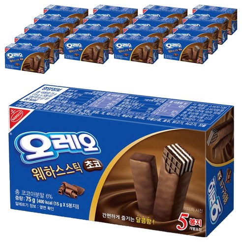 오레오 웨하스 스틱 초코, 75g, 18개