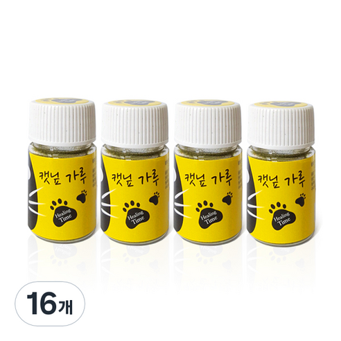 힐링타임 고양이 가루 간식, 캣닢, 6g, 16개
