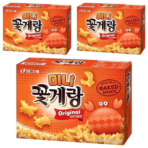 빙그레 꽃게랑 미니 오리지널맛, 40g, 3개