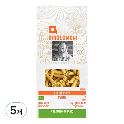 지롤로모니 유기농 파스타 펜네, 500g, 5개