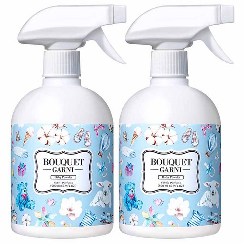 부케가르니 섬유탈취제 베이비파우더 본품, 500ml, 2개