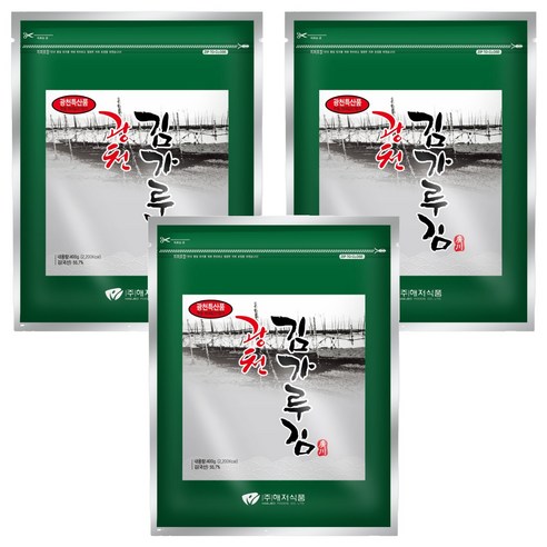 광천해저김 김가루김, 400g, 3개
