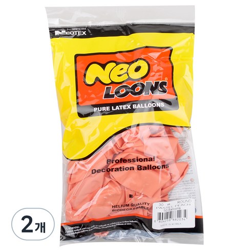네오룬스 라운드풍선 30cm 50개입, 파스텔 피치, 2개