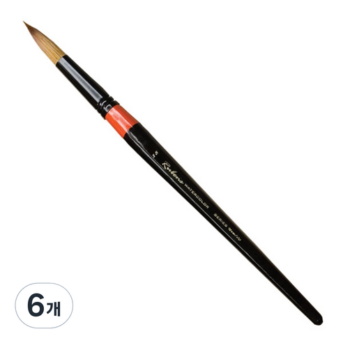 루벤스 720R 수채화 환 붓, 18호, 6개