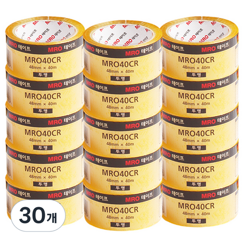 MRO 투명 박스테이프 48mm x 40m, 30개
