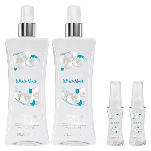 바디판타지 프레시 화이트 머스크 프래그런스 바디 스프레이 236ml + 29ml, 2개