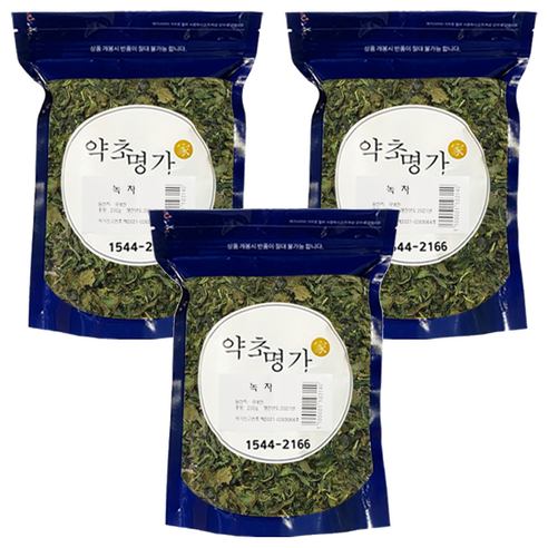 약초명가 녹차잎, 3개, 200g, 1개입