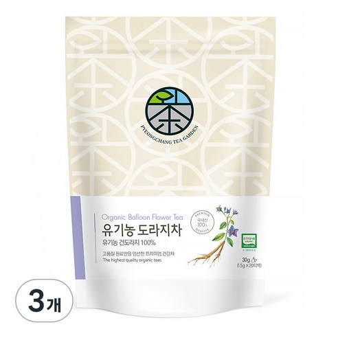 평창다원 유기농 도라지차 생분해 티백, 1.5g, 20개입, 3개, 1.5g
