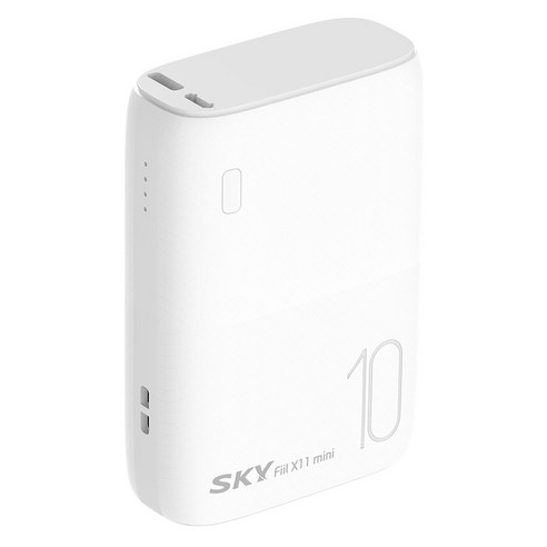 스카이 필 X11 미니 10000mAh 고속 유선 보조배터리 C타입 – SKY-X11PD, 화이트 
휴대폰 액세서리