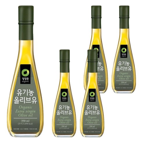 청정원 유기농 올리브유, 350ml, 5개