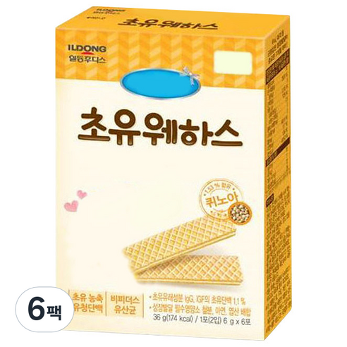 일동후디스 웨하스, 초유웨하스, 36g, 6팩