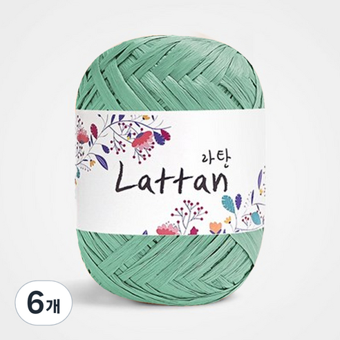 yarna 라탄 라피아 뜨개실 40g, 17번 반유광, 6개