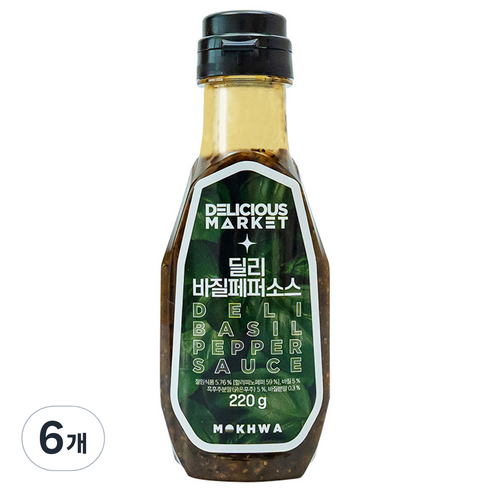 딜리셔스마켓 바질페퍼소스, 220g, 6개